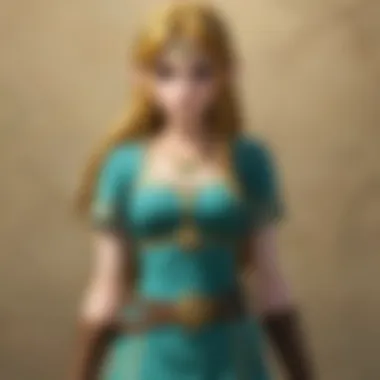 An expressive portrayal of Zelda reflecting on her role in the kingdom.