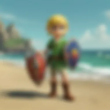 Artistic portrayal of Link in Wind Waker style