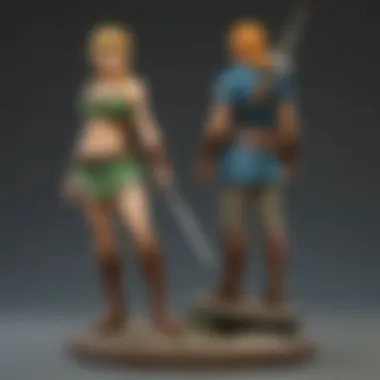 A collector's shelf filled with PVC Zelda statues, illustrating fan dedication.