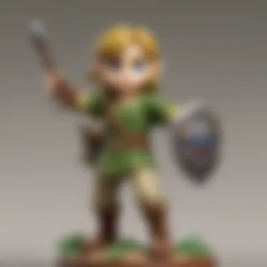 Detailed close-up of the Young Link amiibo showcasing its intricate design.