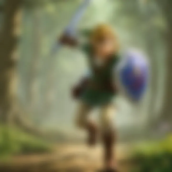 Link battling a powerful foe in an action scene