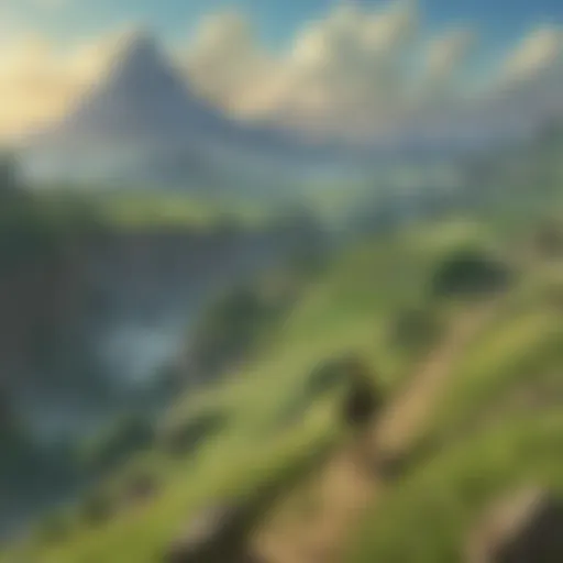 A breathtaking landscape from Zelda showcasing lush forests and mountains