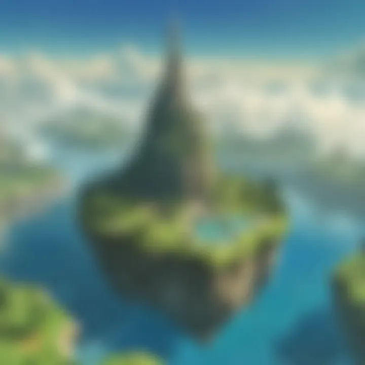 A serene view of the floating islands in Skyward Sword