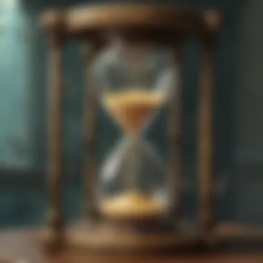 Abstract hourglass displaying fluidity of time