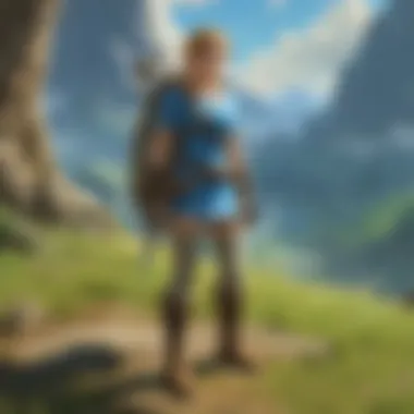 A futuristic visualization of a gamer enjoying The Legend of Zelda: Breath of the Wild digital edition