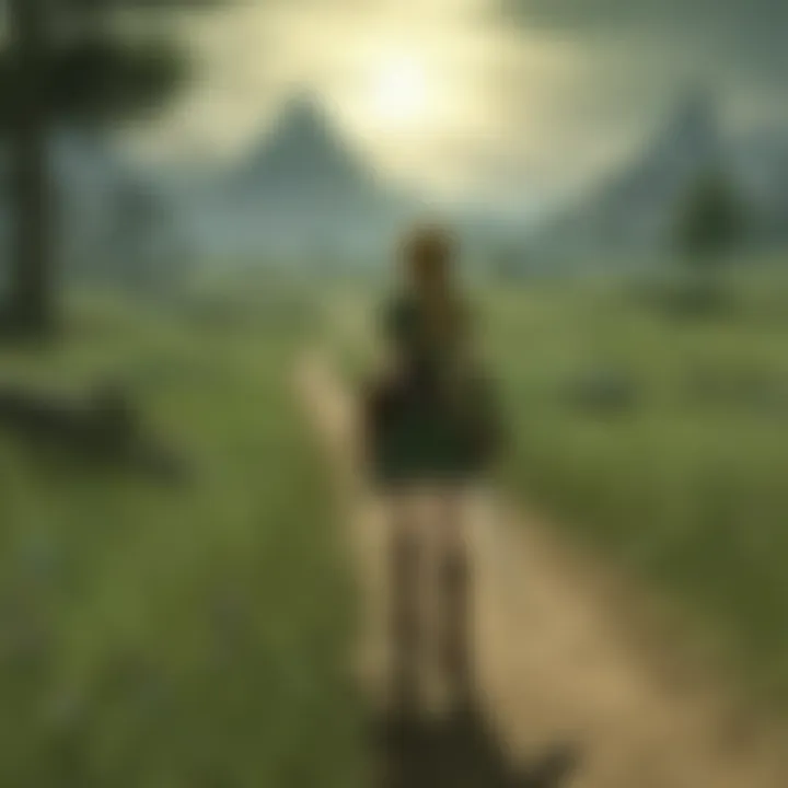 Hyrule Field at twilight in the game