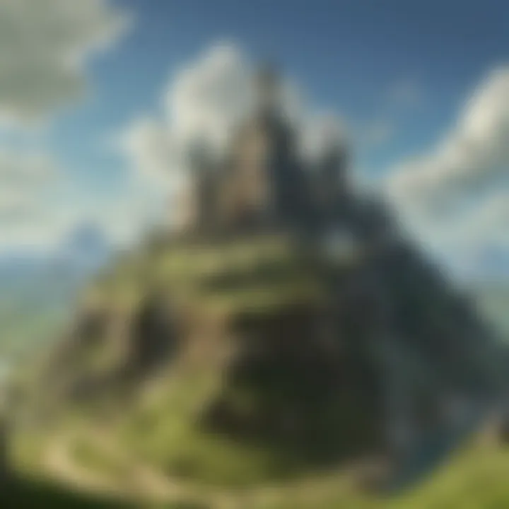 A scenic landscape of Hyrule featuring the Wind Crest