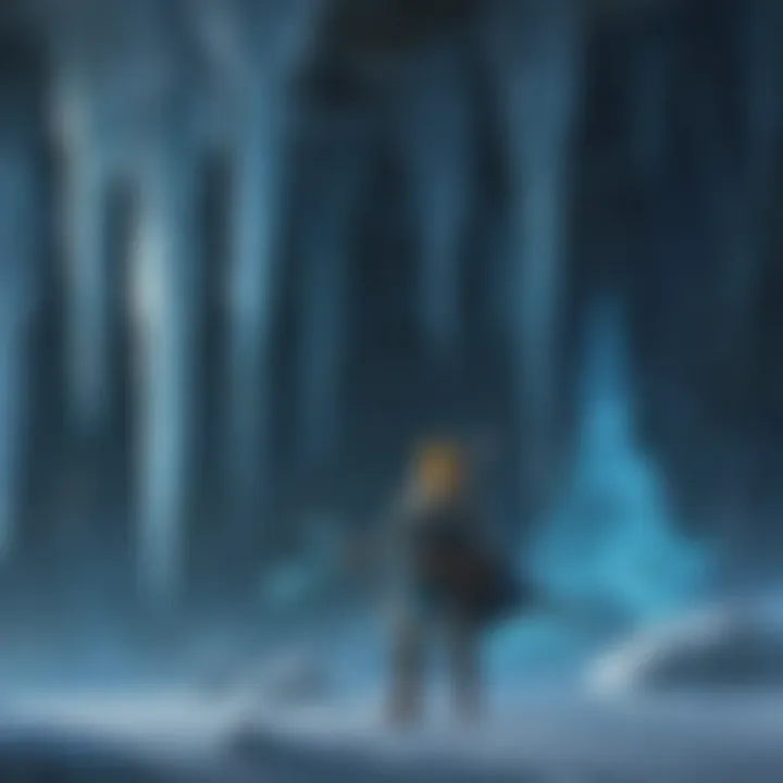 Icicles glistening under the moonlight against a dark sky
