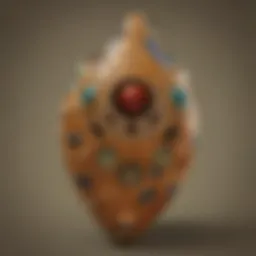 A beautifully crafted ocarina resting on an ancient stone surface.