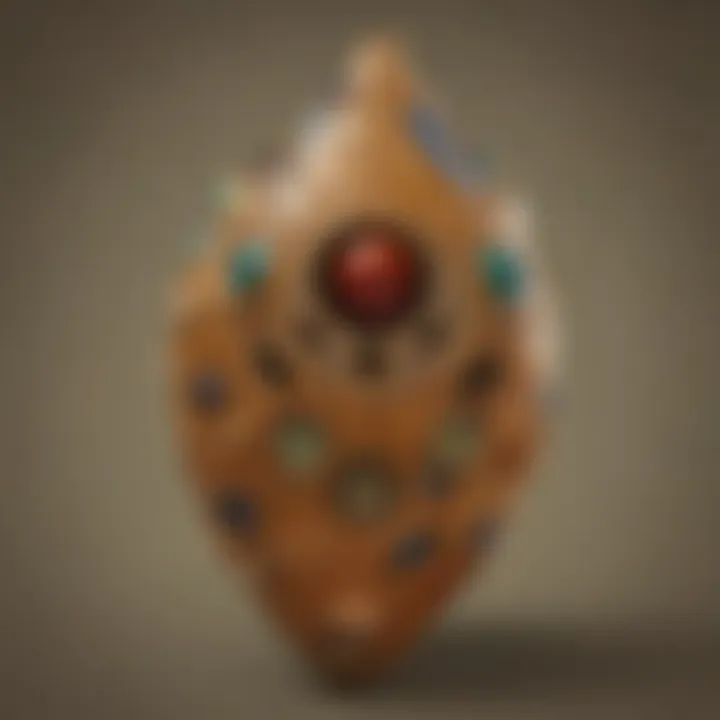 A beautifully crafted ocarina resting on an ancient stone surface.