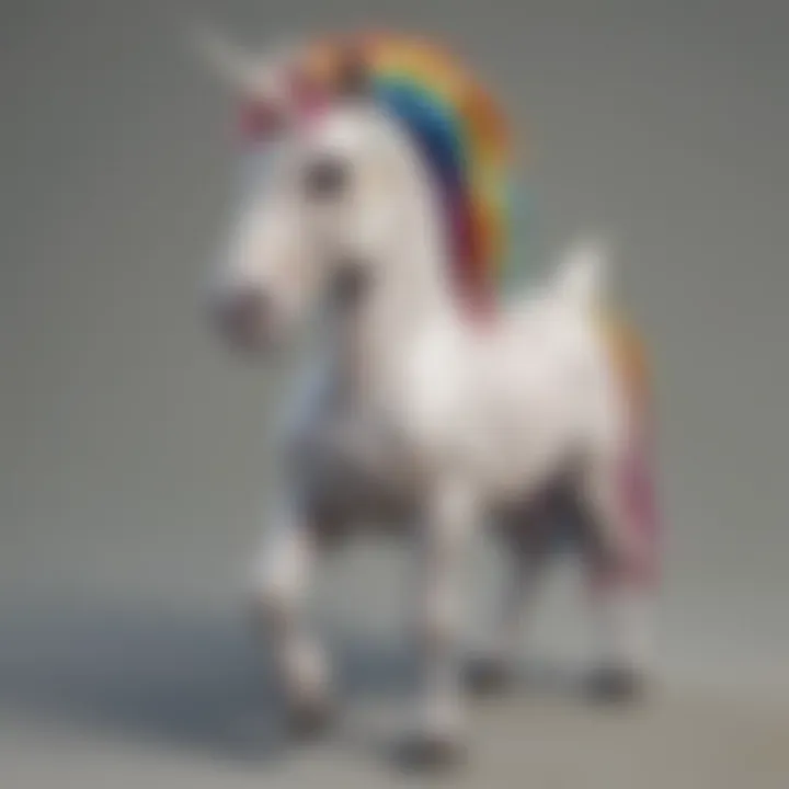 Unicorn Toy with Sparkling Rainbow Mane