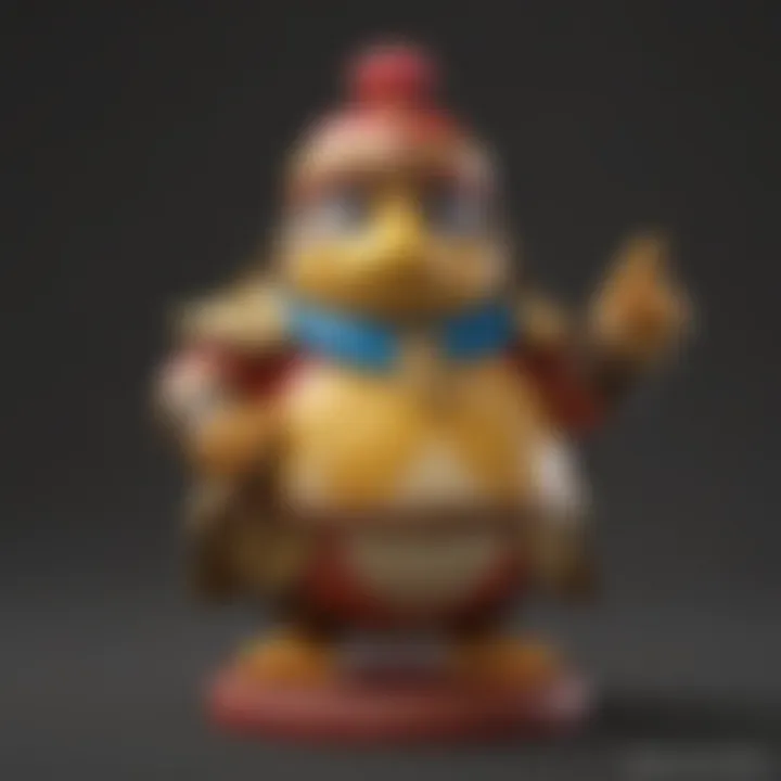 Intricate details of King Dedede figurine close-up