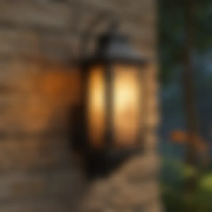 Outdoor setting featuring Koda Wall Lantern enhancing nighttime ambiance