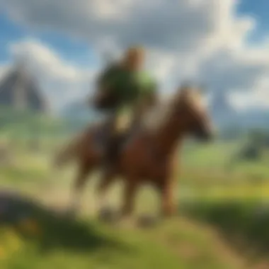 Epona galloping through the vast Hyrule Field