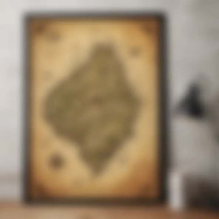 Zelda map poster framed in a stylish interior