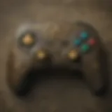 Stylized view of the Legend of Zelda Pro Controller showcasing its intricate design