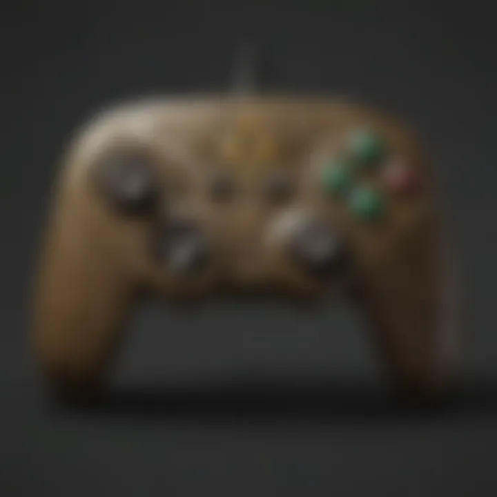 Close-up of the technical specifications displayed on the Legend of Zelda Pro Controller