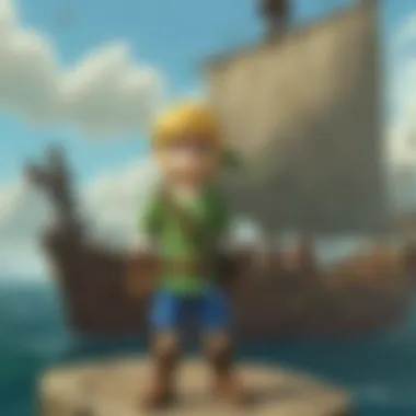 Link standing on a pirate ship ready for adventure