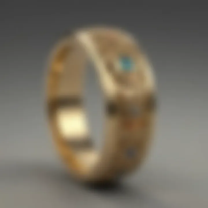 Intricate design of a Legend of Zelda wedding ring featuring iconic symbols.