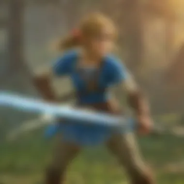 Heroic Link wielding the Master Sword in Hyrule