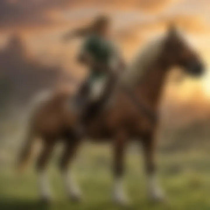 Heroic Link Riding Epona in Legend of Zelda: Twilight Princess