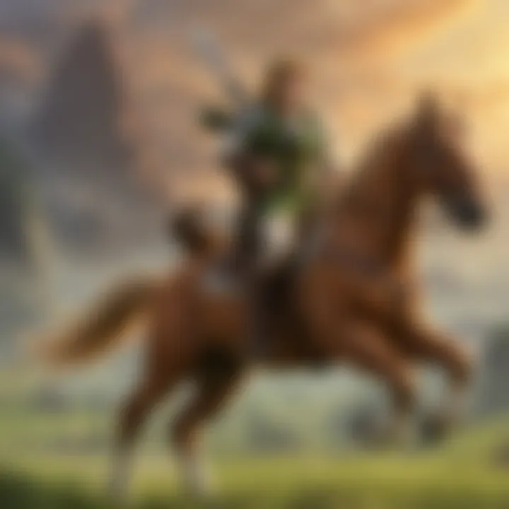 Link Riding Epona in Hyrule Field