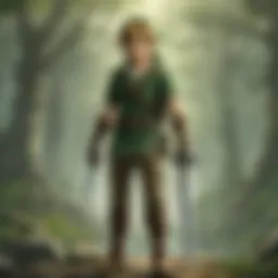 Illustration of Link in the mystical world of Zelda Twilight Princess on Switch