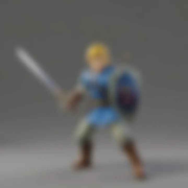 An artistic representation of Link wielding the Master Sword in a battle scene