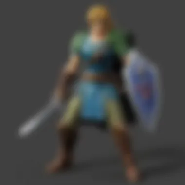 Detailed illustration of Link wielding the Master Sword