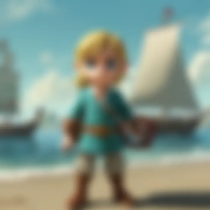 Artistic depiction of Link navigating the vast seas of Hyrule