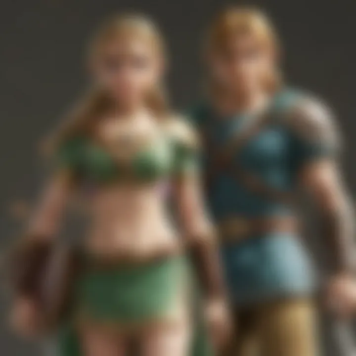 Link and Princess Zelda in Nintendo Switch Zelda Edition