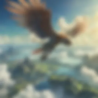 Link soaring on Loftwing through the clouds