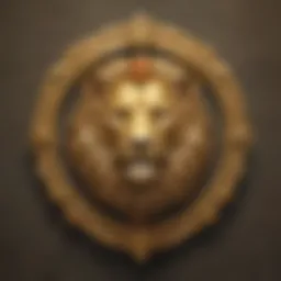 Regal Lion Crest in Golden Splendor