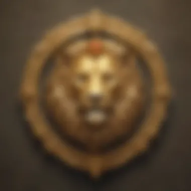 Regal Lion Crest in Golden Splendor