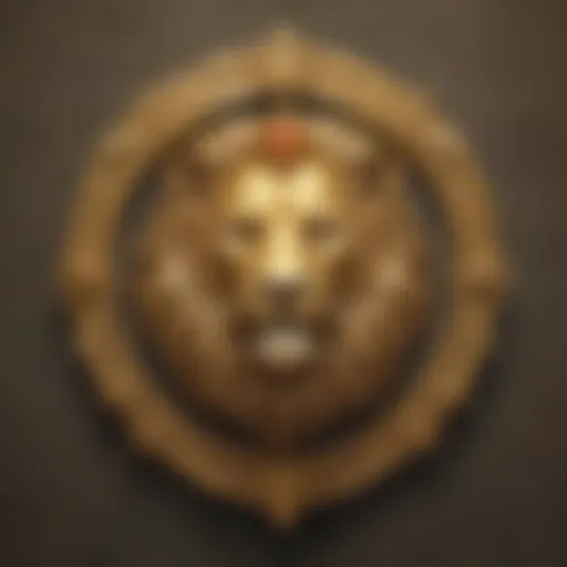 Regal Lion Crest in Golden Splendor