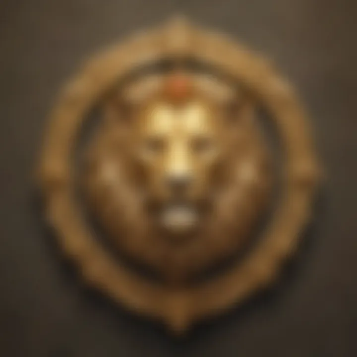 Regal Lion Crest in Golden Splendor