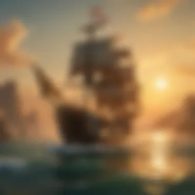 Majestic Vintage Ship Sailing at Sunset