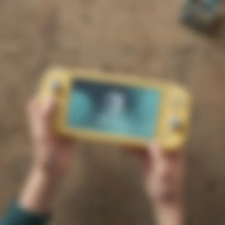 Compact and portable Nintendo Switch Lite console featuring built-in controls