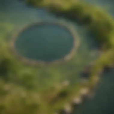 Illustration of Pond Shield being applied on a commercial fish farm pond