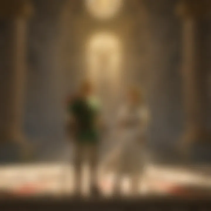 Princess Zelda and Link in the Sacred Temple