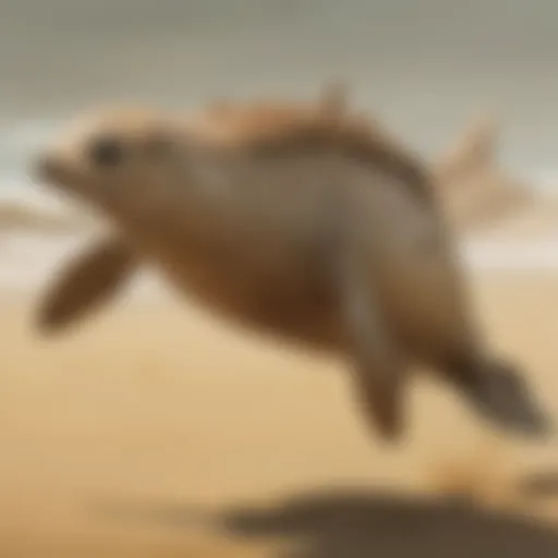 Majestic sand seal gliding through the desert