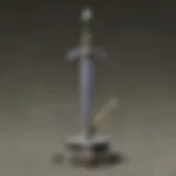 The iconic Master Sword embedded in a pedestal, symbolizing destiny.