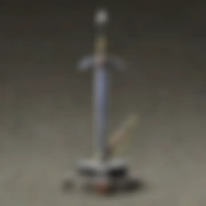 The iconic Master Sword embedded in a pedestal, symbolizing destiny.