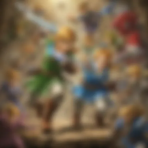 A vibrant Smash Bros poster showcasing iconic characters in dynamic poses