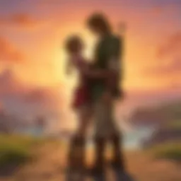 A couple enjoying a sunset together