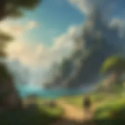A captivating landscape of the Sword and Legend Online world, showcasing vibrant environments and intricate details.