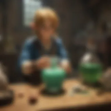 Link discovering a mysterious potion