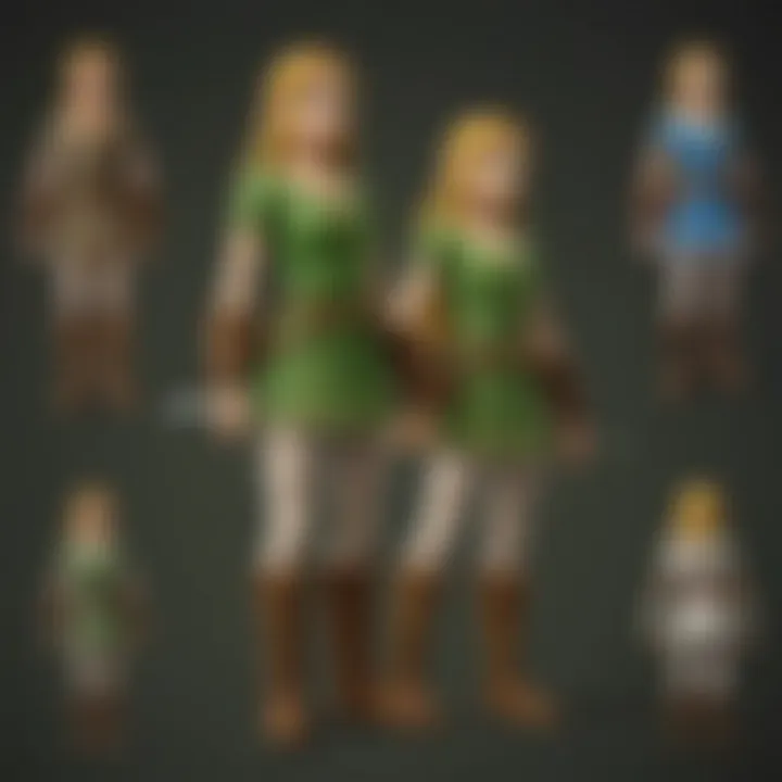 An evolution timeline of Zelda character design.