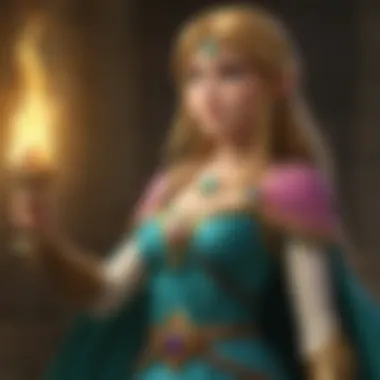 Princess Zelda standing resolute amidst the chaos of Calamity