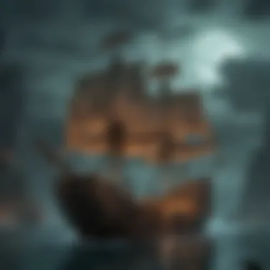 Ancient depiction of a ghost ship in maritime lore